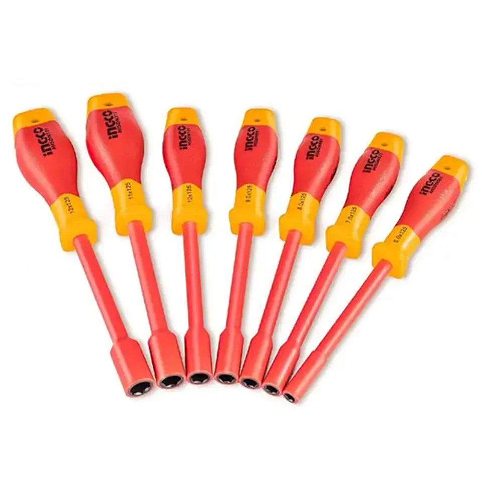 Set Destornilladores Dado Hexagonal Aislado 7 Piezas Ingco    2