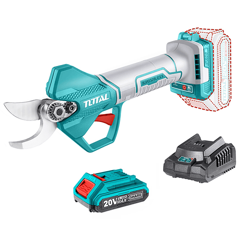 Tijera De Podar Jardin Inalámbrica 20v Bat+ Cargador Total   
