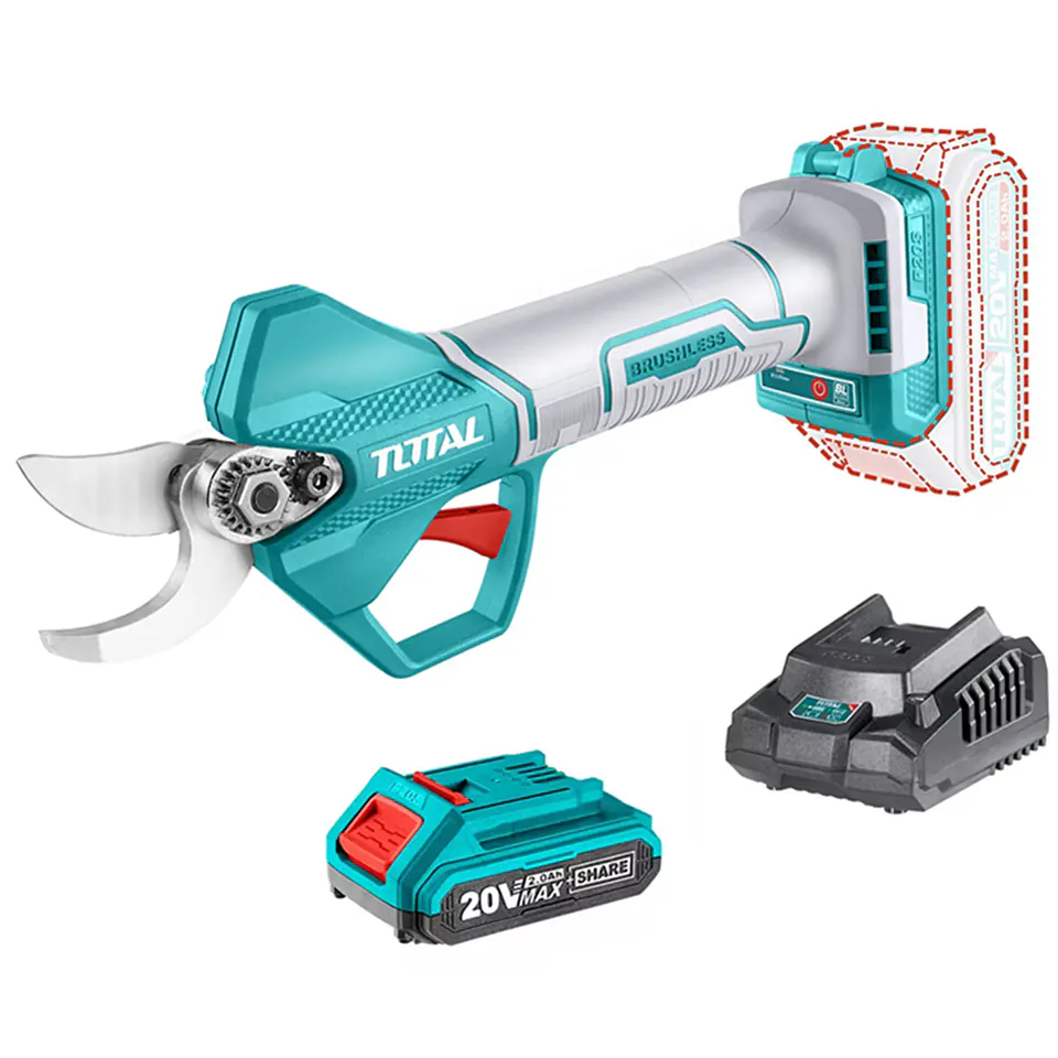 Tijera De Podar Jardin Inalámbrica 20v Bat+ Cargador Total    1