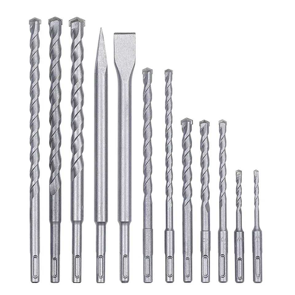 Set Juego Broca Cincel P/ Rotomartillo Sds Plus 12 Pcs Kwb   3