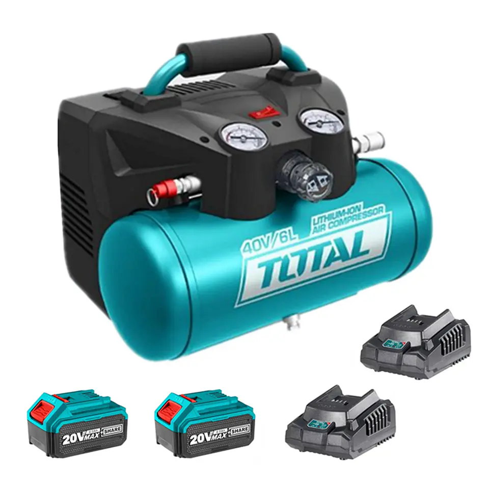 Compresor Aire 40v 6lts Bateria+ Cargador Total Tacli2003   1