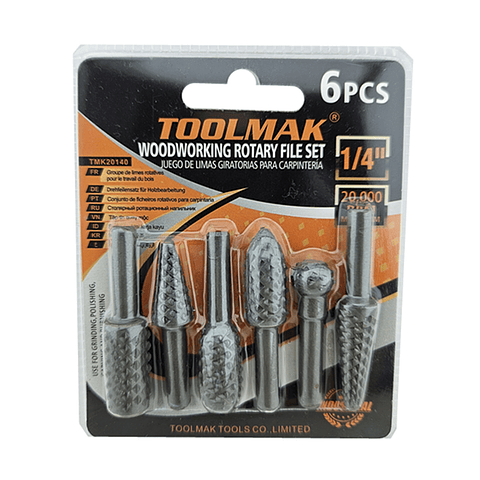 Limas Rotativas Broca P/ Carpintería 6 Piezas Toolmak  