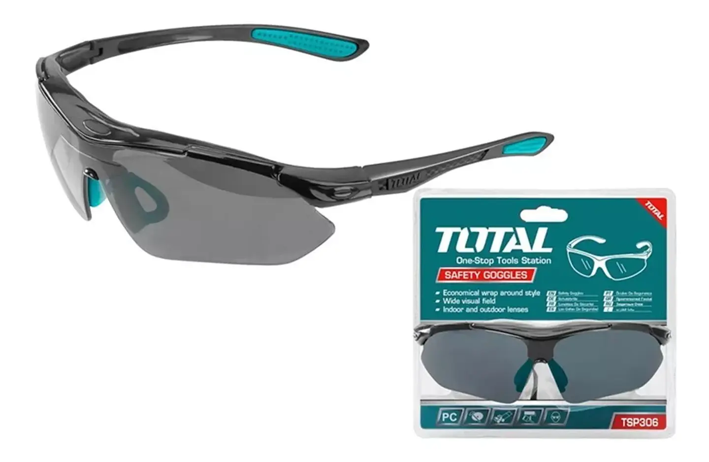 Lentes Gafas Antiparras Oscuras De Seguridad Total Tsp306 2