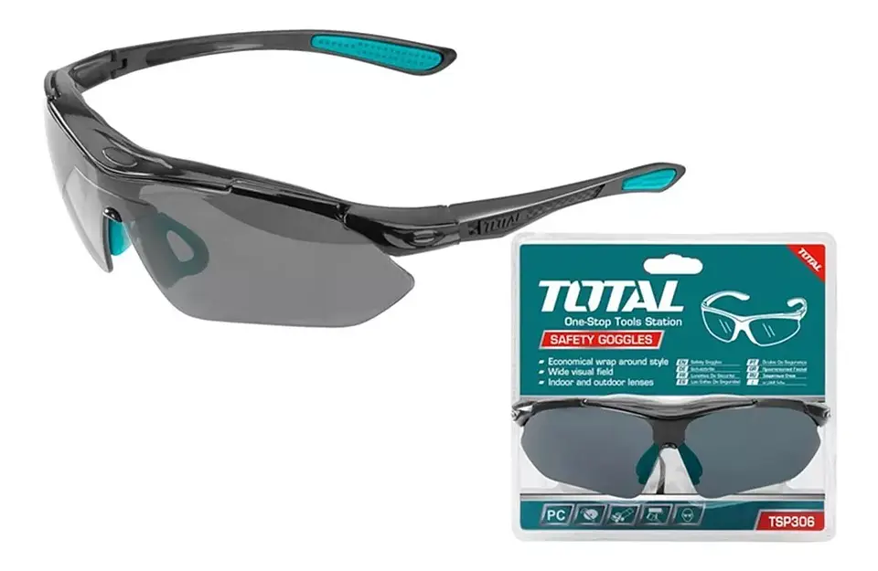 Lentes Gafas Antiparras Oscuras De Seguridad Total Tsp306 2