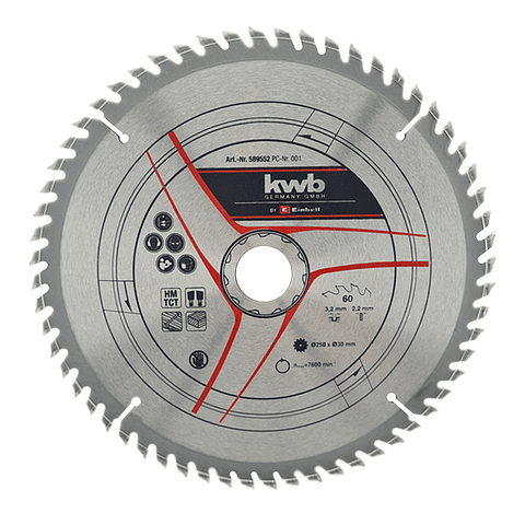 Disco Banco Sierra 250x30mm 60 Dientes Kwb 589552