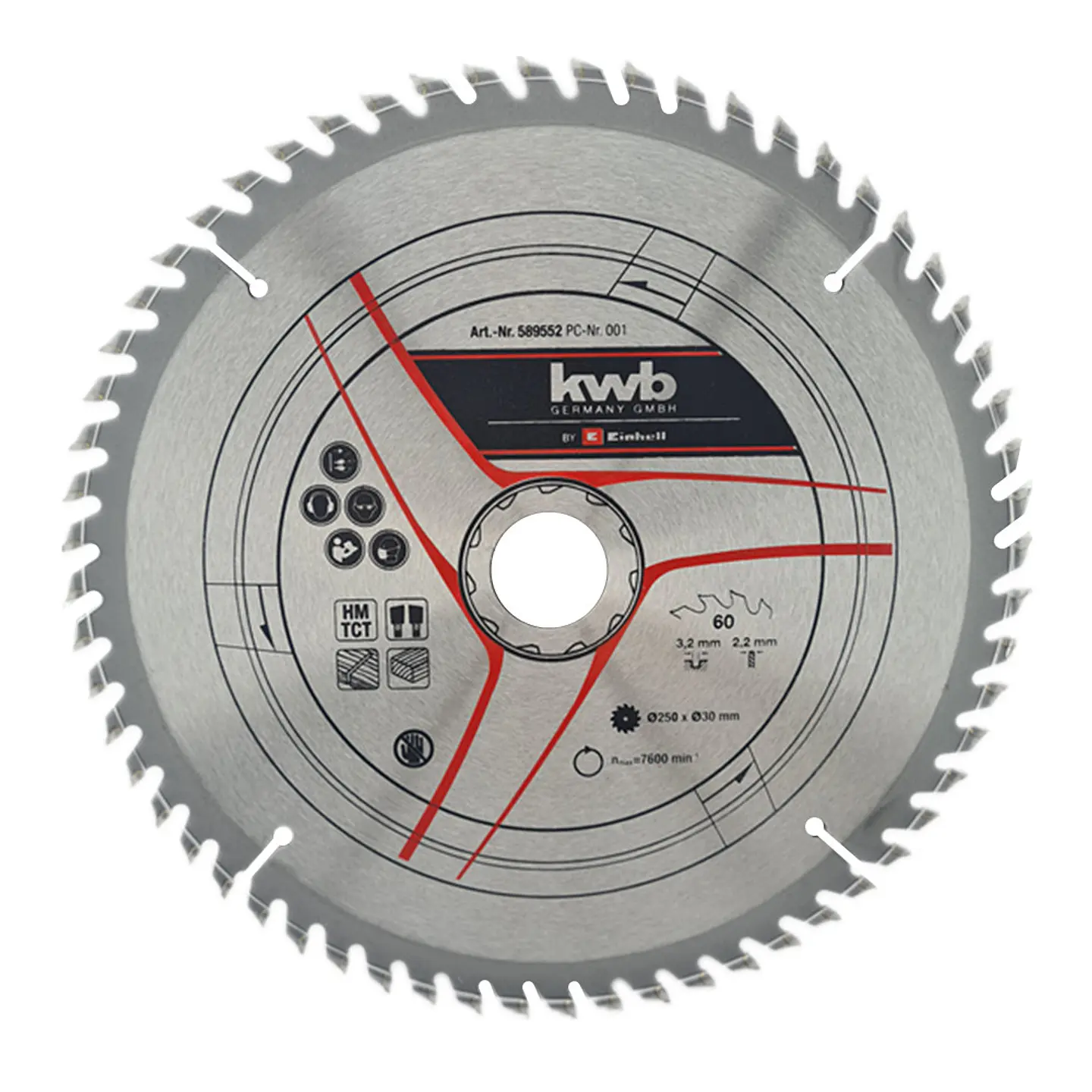 Disco Banco Sierra 250x30mm 60 Dientes Kwb 589552 1