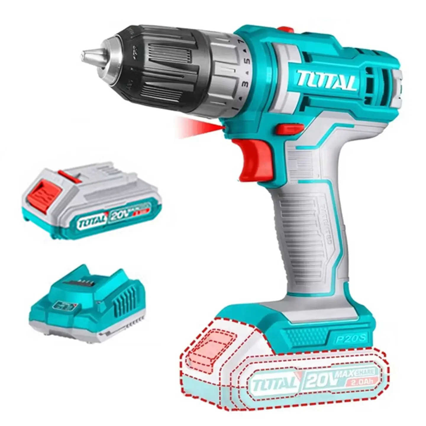 Taladro Atornillador 20v Bat + Carg Total Tdli200518 1