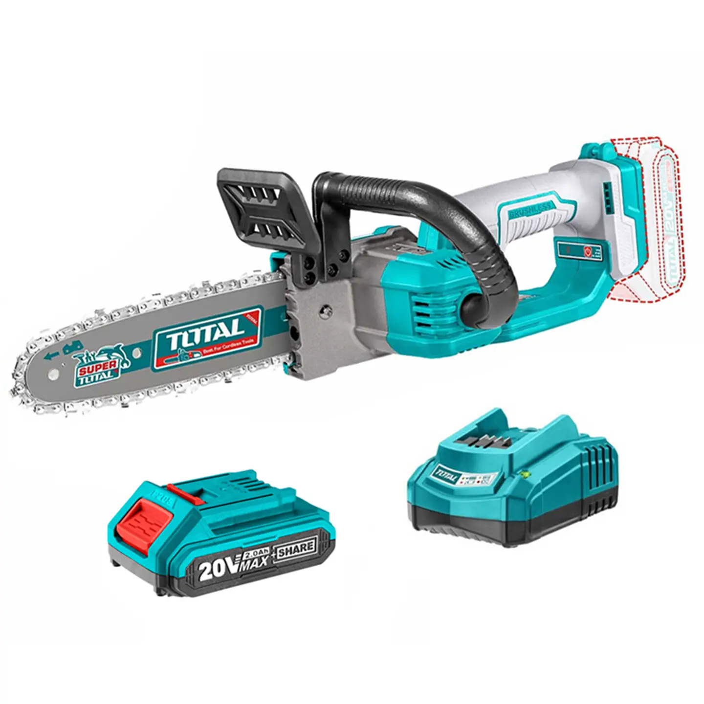 Motosierra Inalambrica 20v 8 PuLG Bat+ Carg Total Tgsli2085 1