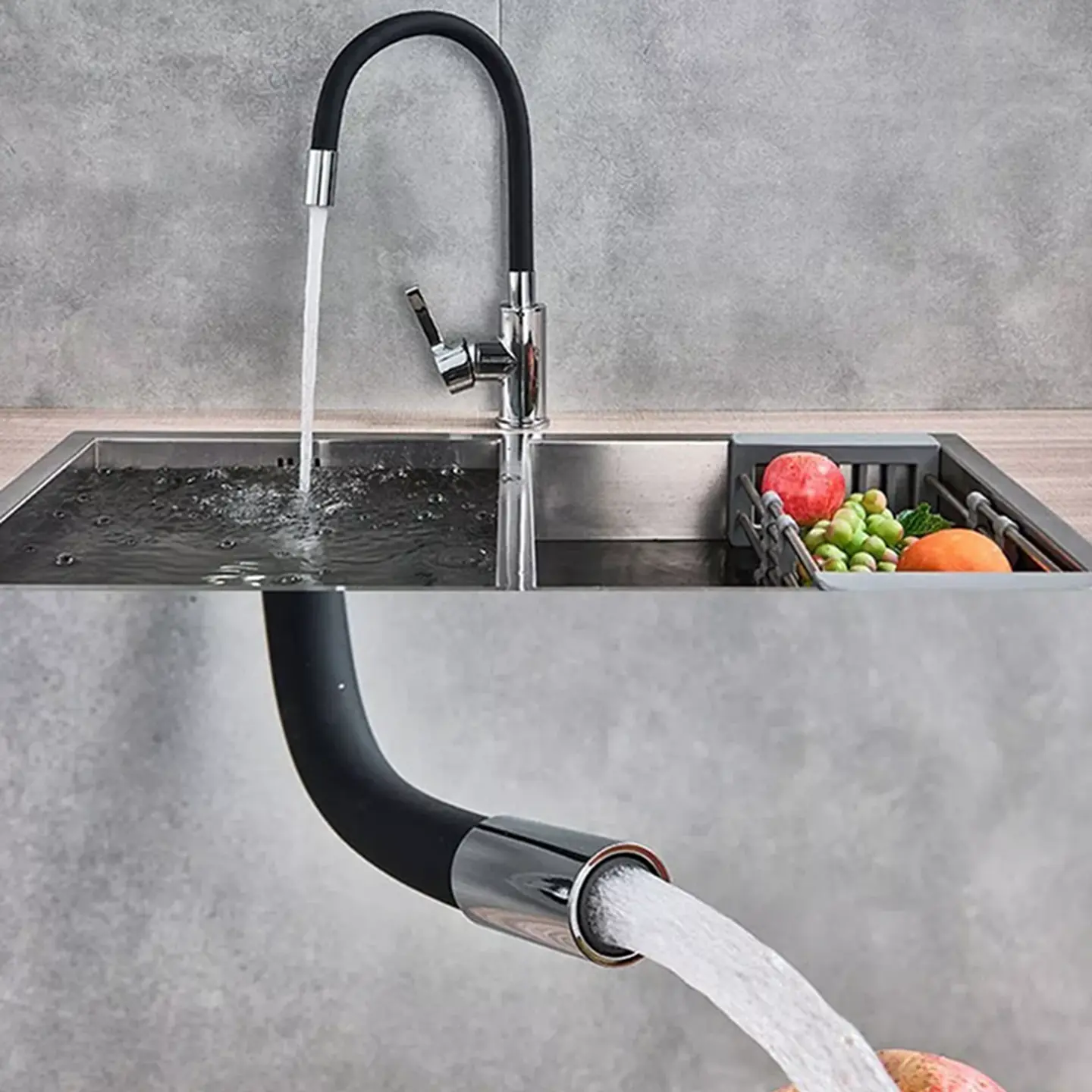 Llave Monomando Lavaplatos Cuello Flexible Taumm 3