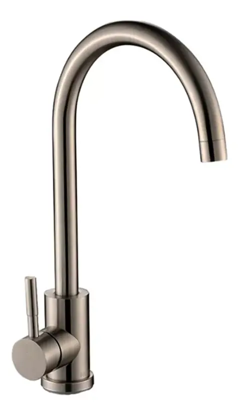 Llave Monomando Lavaplatos Vertical Acero Inox