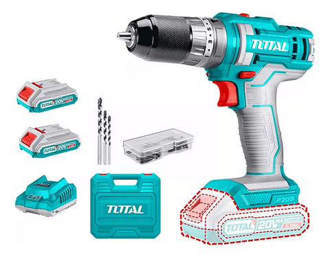 Taladro Atornillador Percutor 20v 10mm 2bat+carg Tidli201452