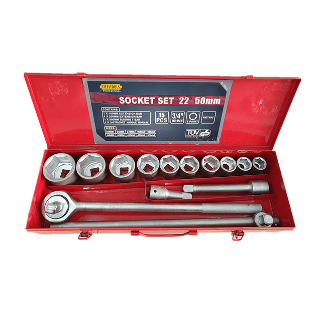 Juego De Dados 3/4 pulgada 15 Piezas Steeltools