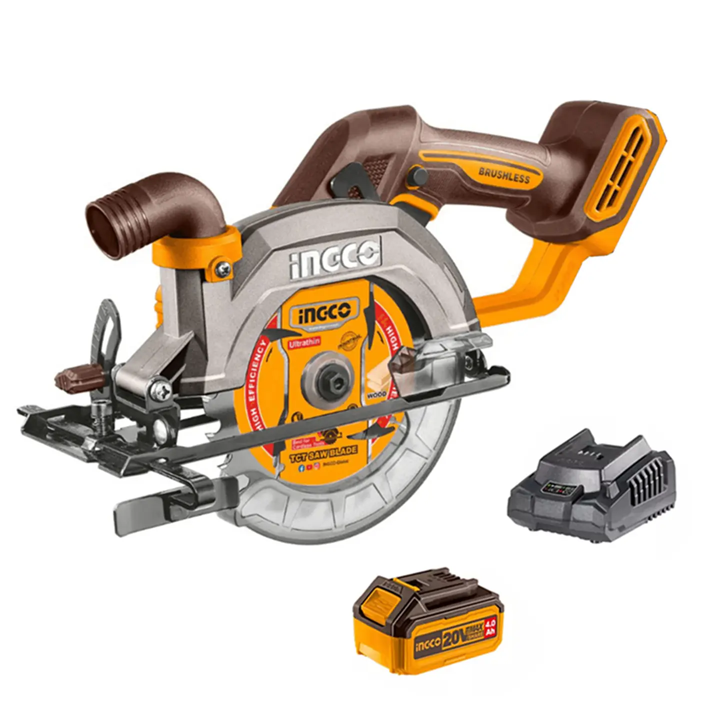 Sierra Circular Inalámbrica 20v Bat+ Carg Ingco Csli1402 1