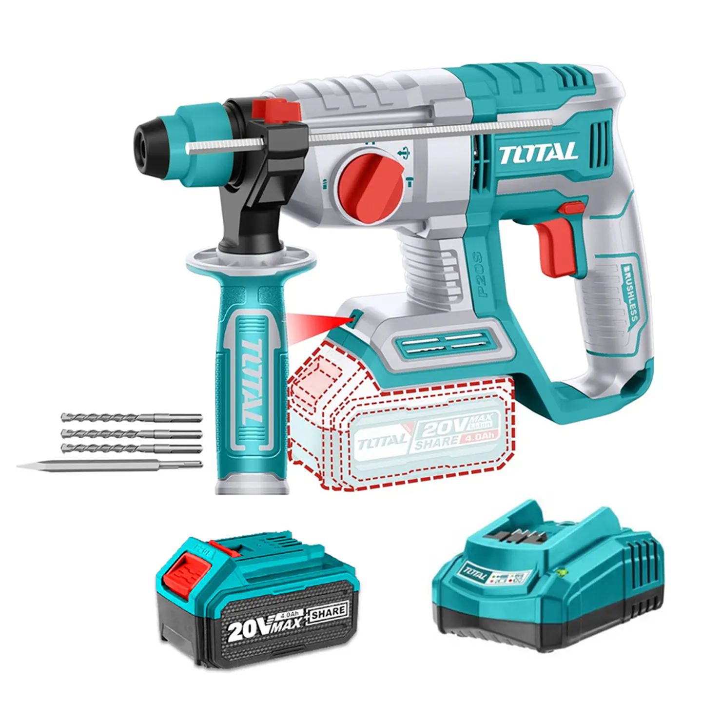 Rotomartillo 20v Sds Plus Bat + Carg Total Trhli20208 1