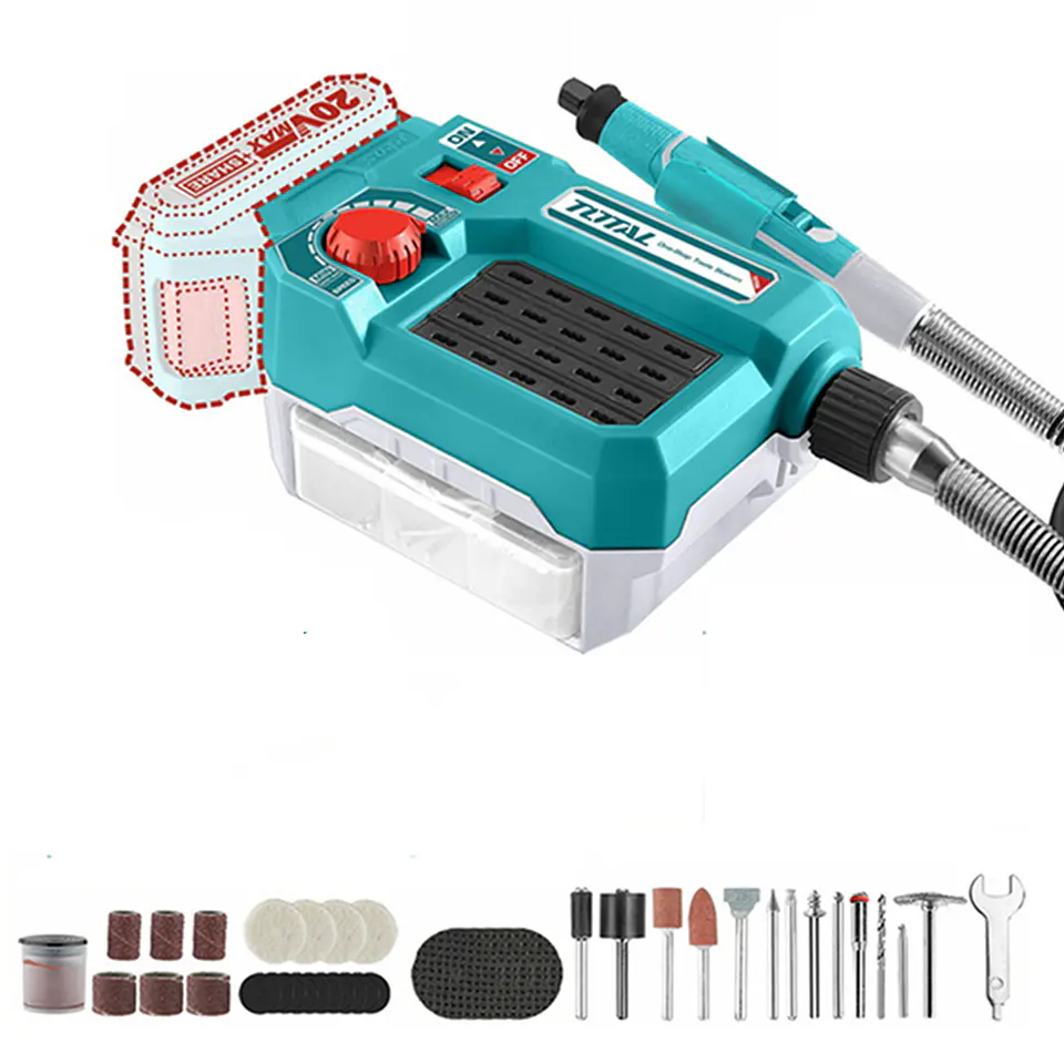 Mini Torno Herramienta Multiuso 20v+40 Acc Total Tmgli2001 1