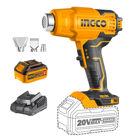 Pistola De Calor Inalámbrica 20v Bat+ Carg Ingco Hgli2002