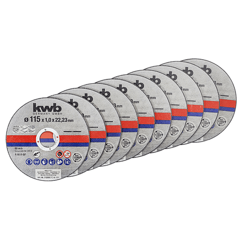 Disco De Corte P/ Metal Acero Inoxidable 115mm 10 Und Kwb