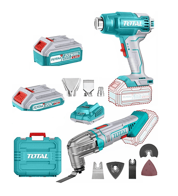 Kit Pistola De Calor + Herramienta Oscilante Multiuso 20v