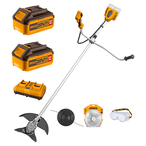 Desmalezadora Orilladora Inalambrica 40v + 2bat + Carg Ingco