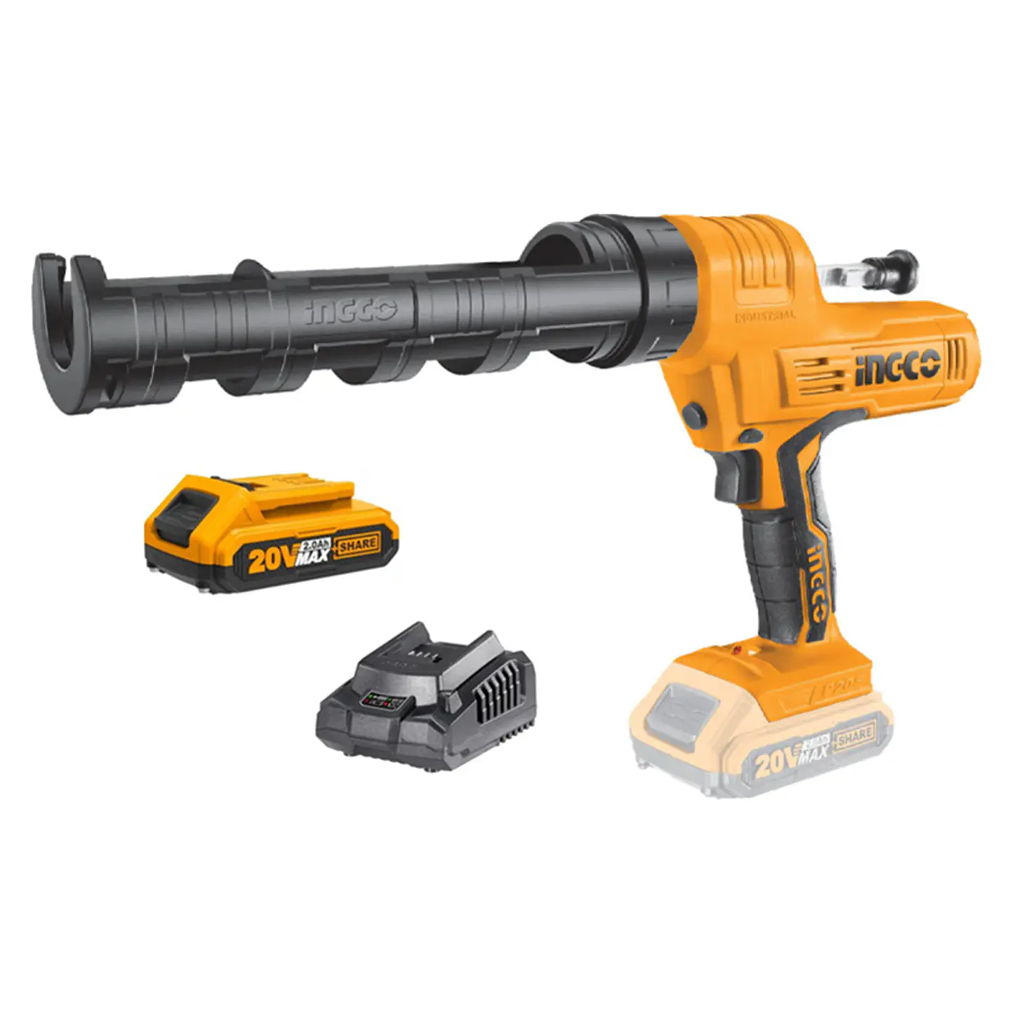 Pistola Calafatera Inalambrica 20v Bateria + Cargador Ingco 1