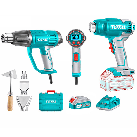 Pistola De Calor 2000w Digital + Pistola Calor 20v Total