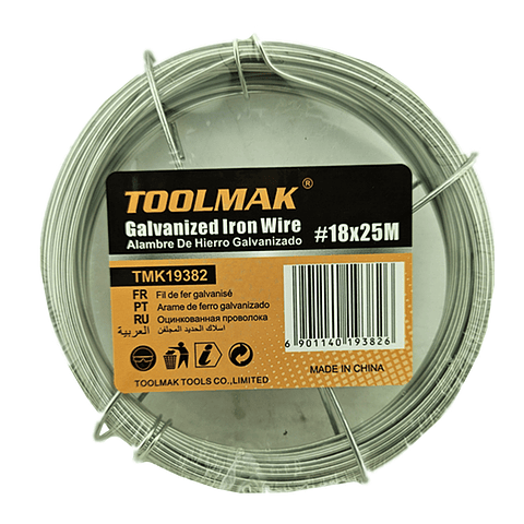 Alambre Galvanizado #18 Rollo 25mts Toolmak