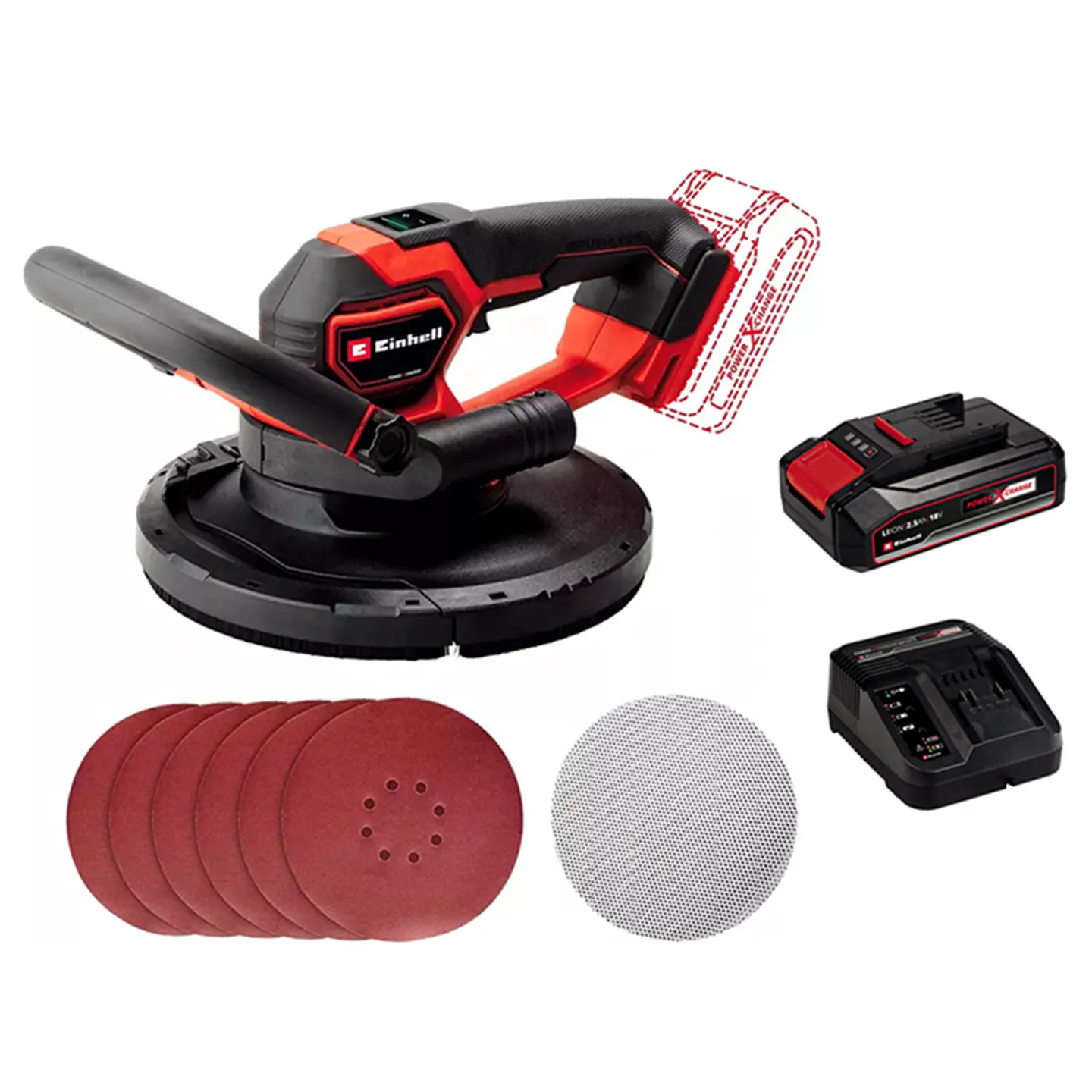 Lijadora Pulidora Paneles Yeso 18v Bat+ Carg Einhell 4259995 1