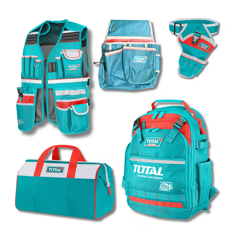 Kit Mochila+ Chaleco+ Bolso+ Coleto+ Porta Taladro Total 1
