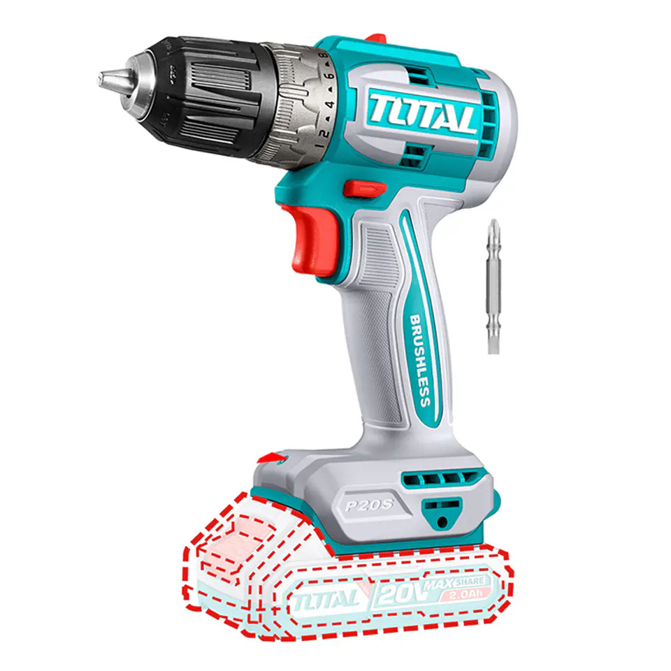 Taladro Atornillador Inalambrico 10mm 20v Total Tdli204531 1