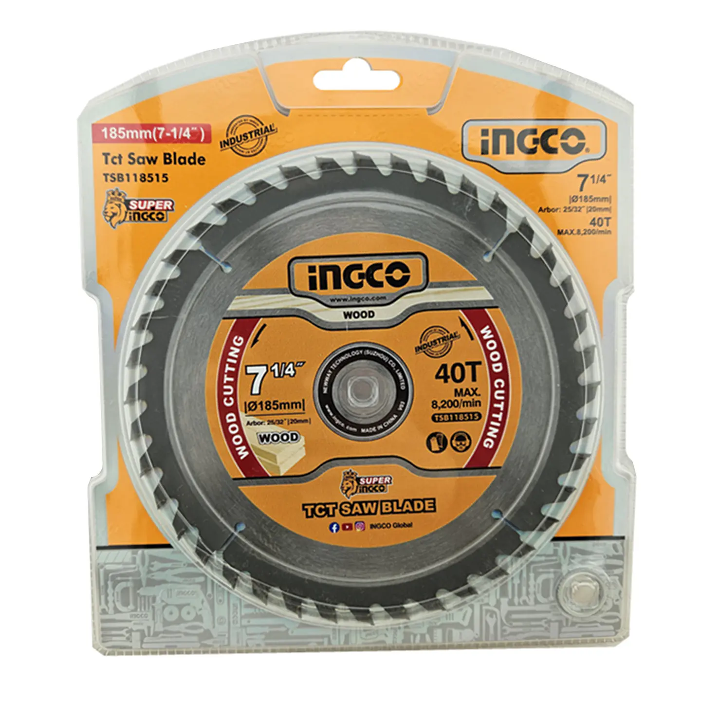 Disco De Sierra Circular 7 1/4 Pulgadas 40 Dientes Ingco 1