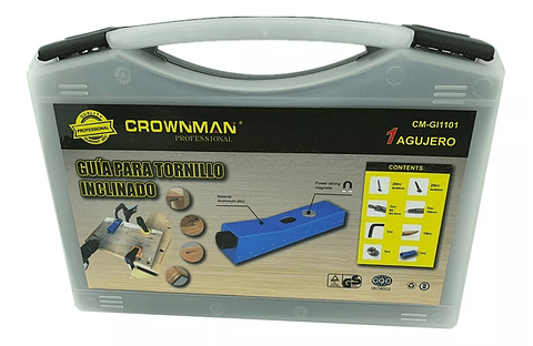 Guia Para Tornillo Inclinado 1 Agujero + Accesorios Crownman