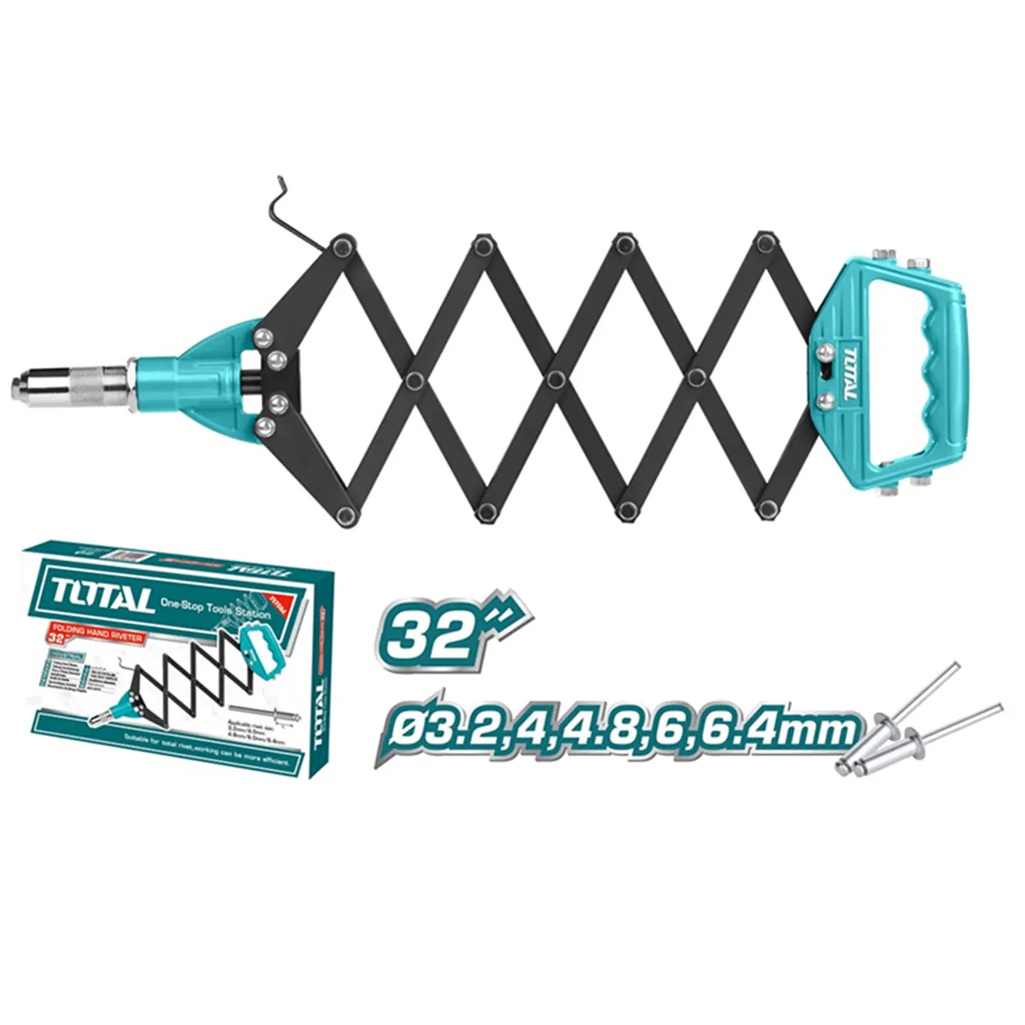 Remachadora Acordeon Manual Plegable 32 Pulgadas Total 2