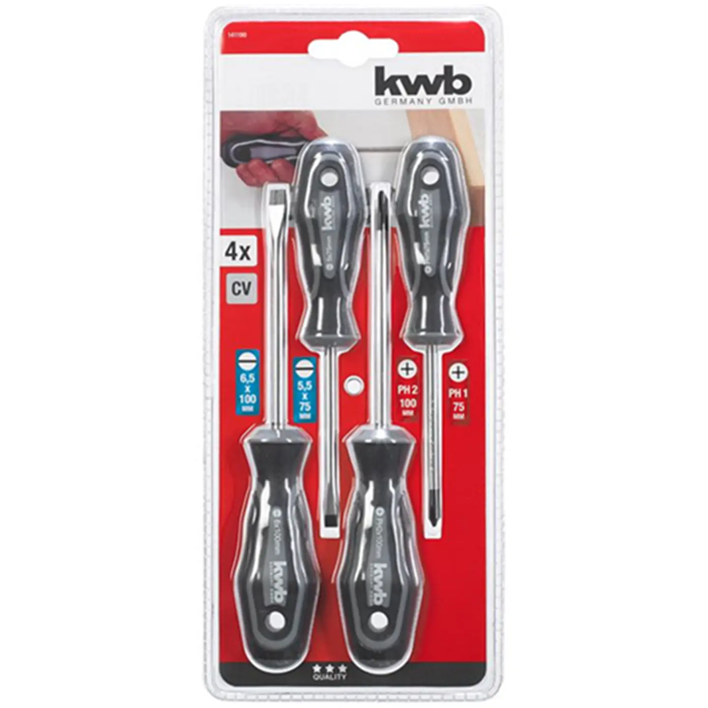 Kit Set Juego Destornilladores 4 Piezas Kwb 141190 2