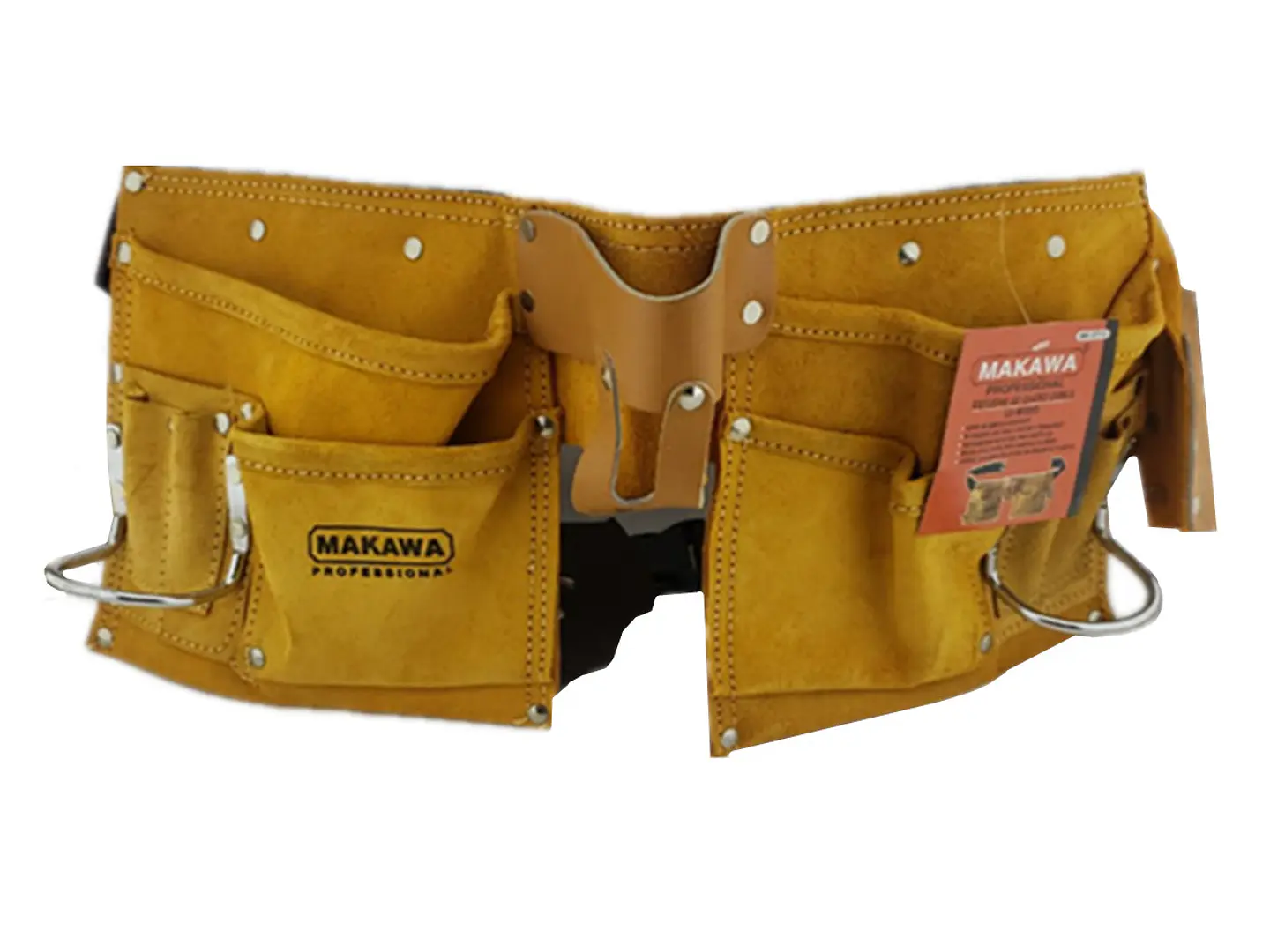 Coleto Carpintero De Cuero Doble Porta Herramienta Makawa 1