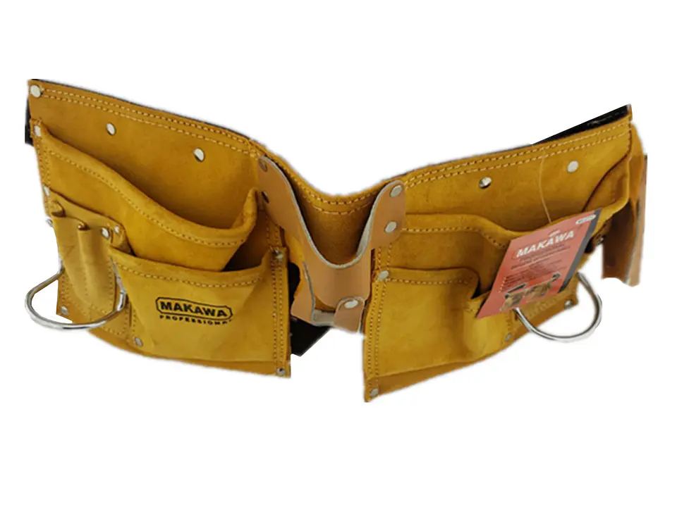 Coleto Carpintero De Cuero Doble Porta Herramienta Makawa 3