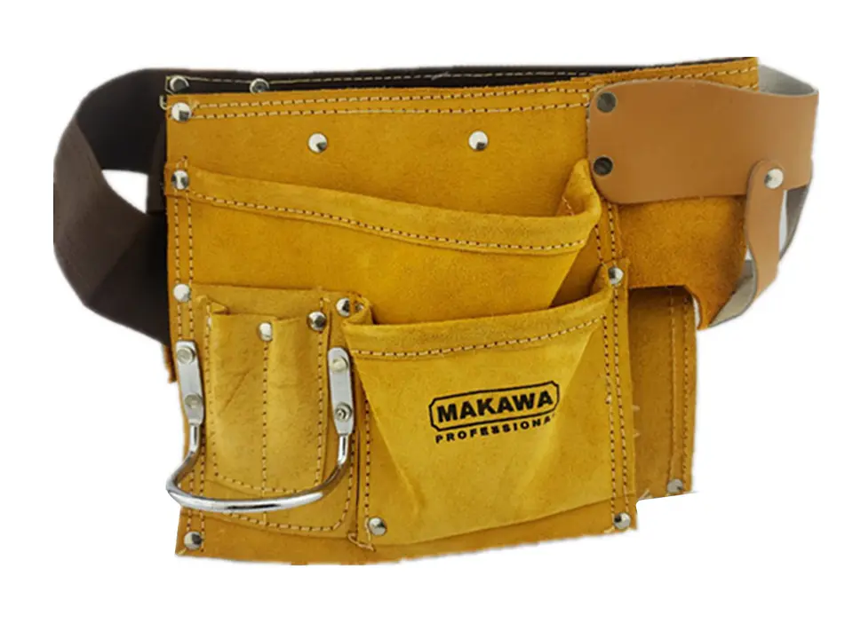 Coleto Carpintero De Cuero Doble Porta Herramienta Makawa 4