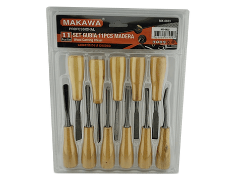 Juego De Cinceles Para Tallar Madera Gubia 11 Piezas Makawa
