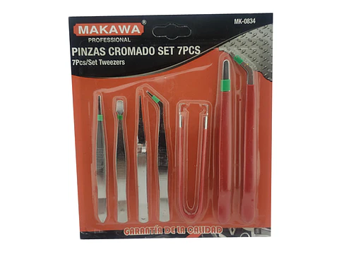 Set Kit Juego De Pinzas Cromado 7 Piezas Makawa
