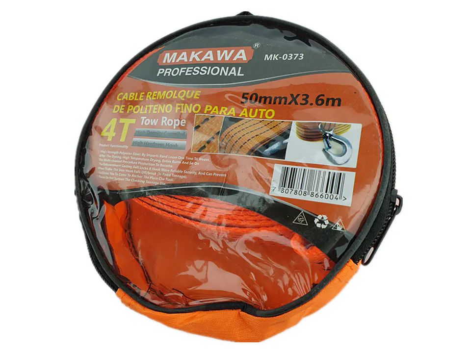 Cable Remolque Para Auto 4 Toneladas 50mm X 3.6m Makawa 1