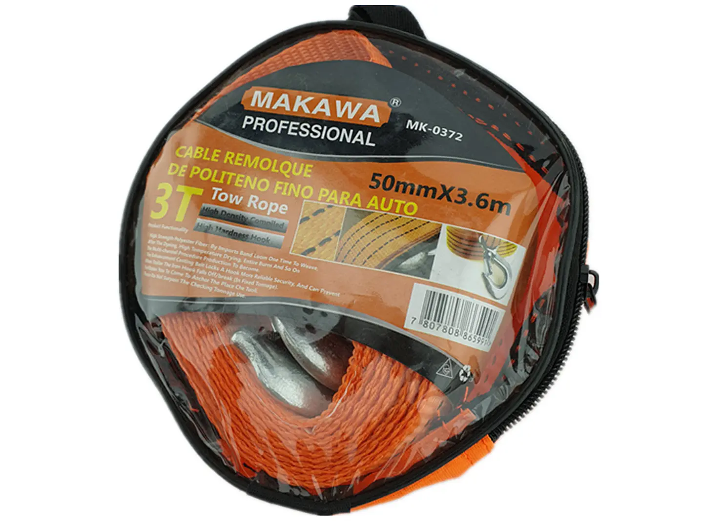 Cable Remolque Para Auto 3 Toneladas 50mm X 3.6m Makawa 1
