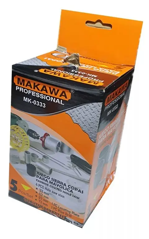 Juego de Sierra Copa Diamantado Para Concreto 5 Pieza Makawa
