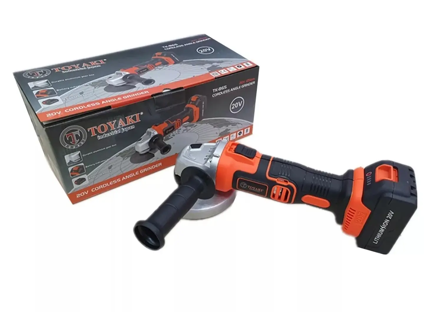 Esmeril Angular Inalambrico Recargable 125mm 20v Toyaki 3