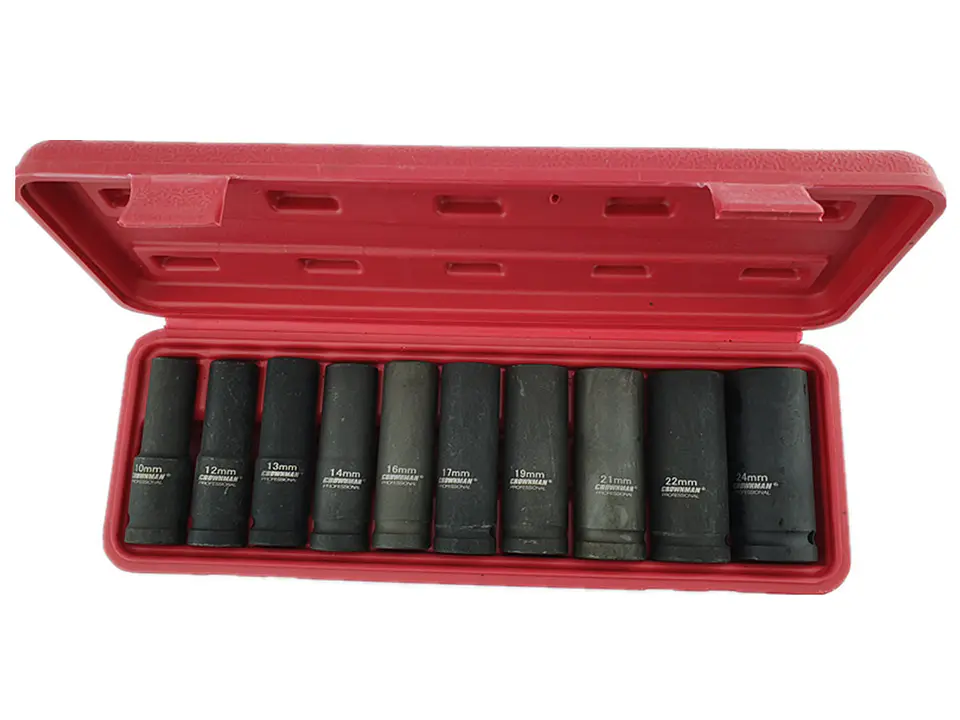 Juego Caja Dados Impacto 1/2 Pulgada 10 Piezas Crownman 2