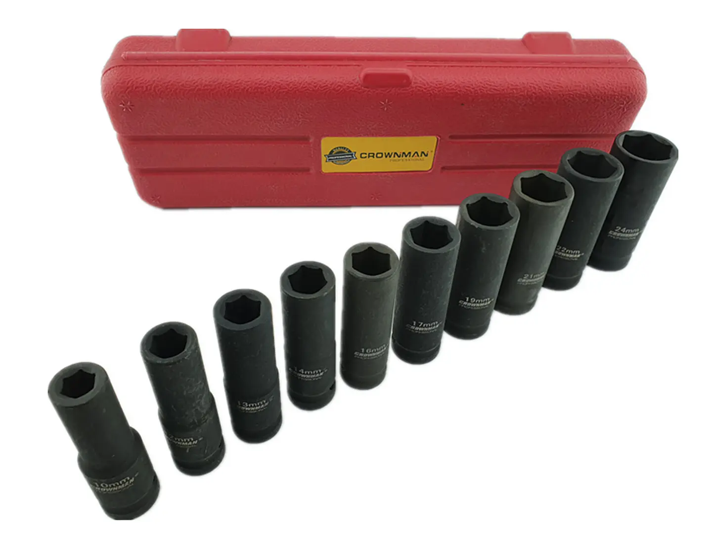 Juego Caja Dados Impacto 1/2 Pulgada 10 Piezas Crownman 3