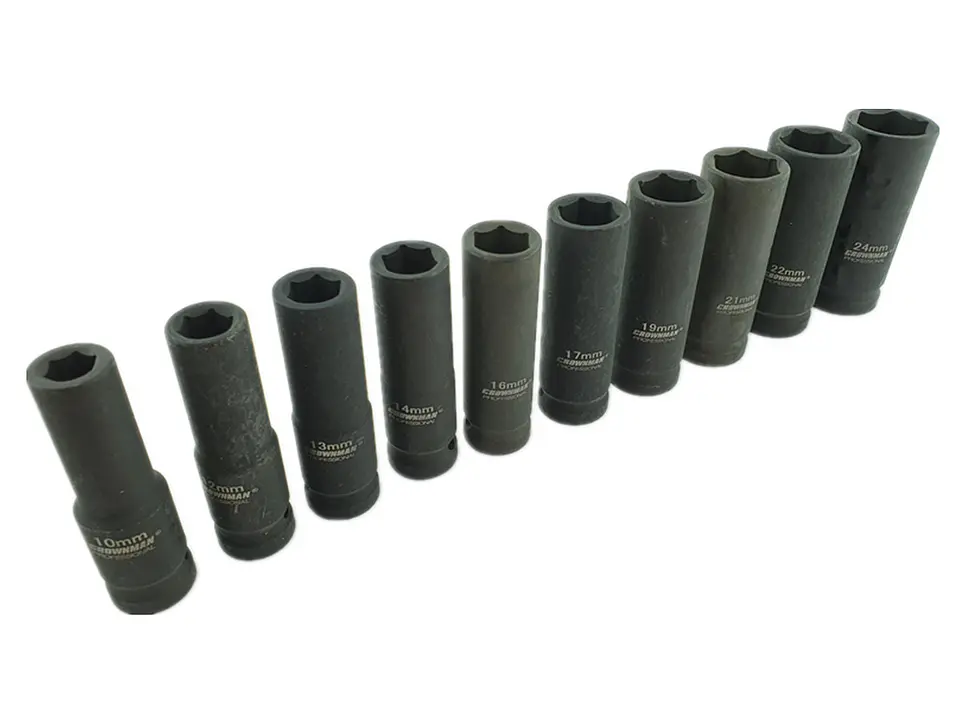 Juego Caja Dados Impacto 1/2 Pulgada 10 Piezas Crownman 4