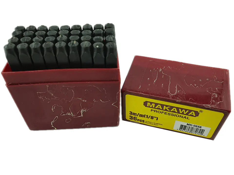 Numeros Y Letras 3mm De Golpe 36 Piezas Para Metales Makawa 1