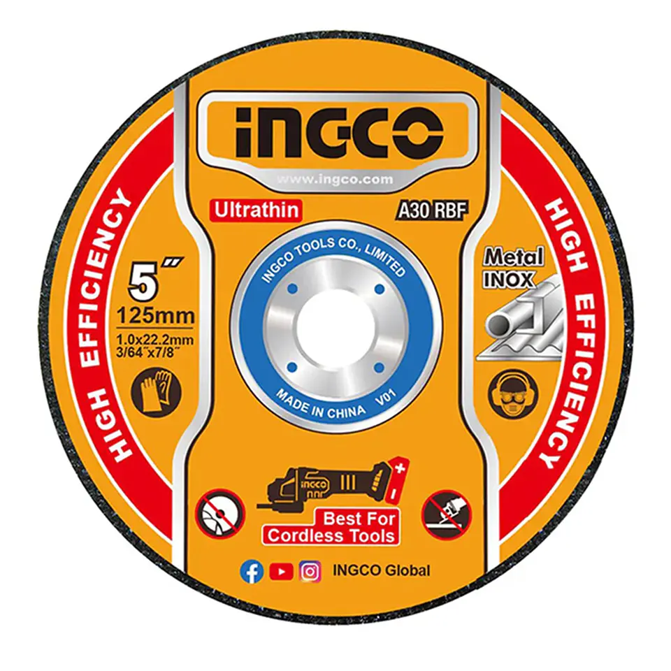 Disco De Corte P/ Metal Acero Inoxidable 125mm 25 Und Ingco 1