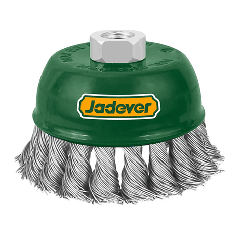 Escobilla De Copa Trenzada Torcida 75mm Esmeril Jadever