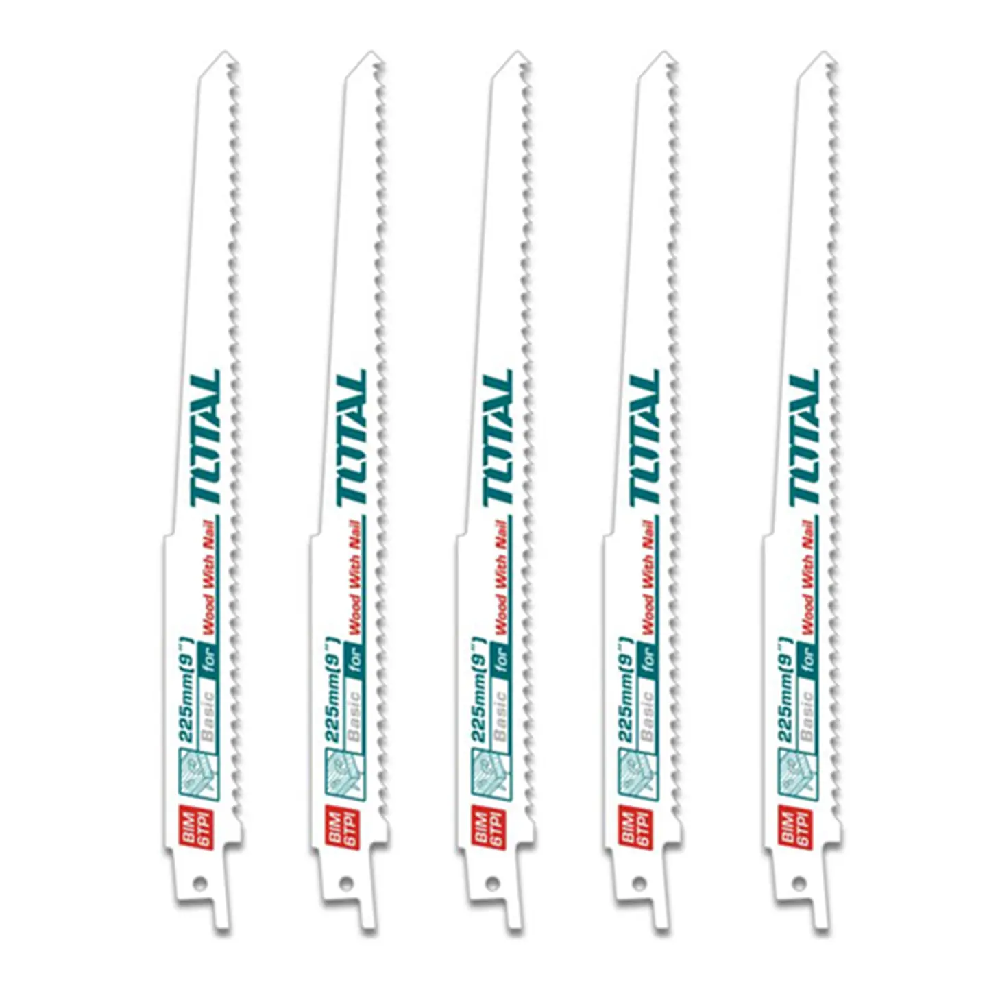 Set Repuesto Hoja P/ Sierra Sable Madera 225mm 5pcs Total 1