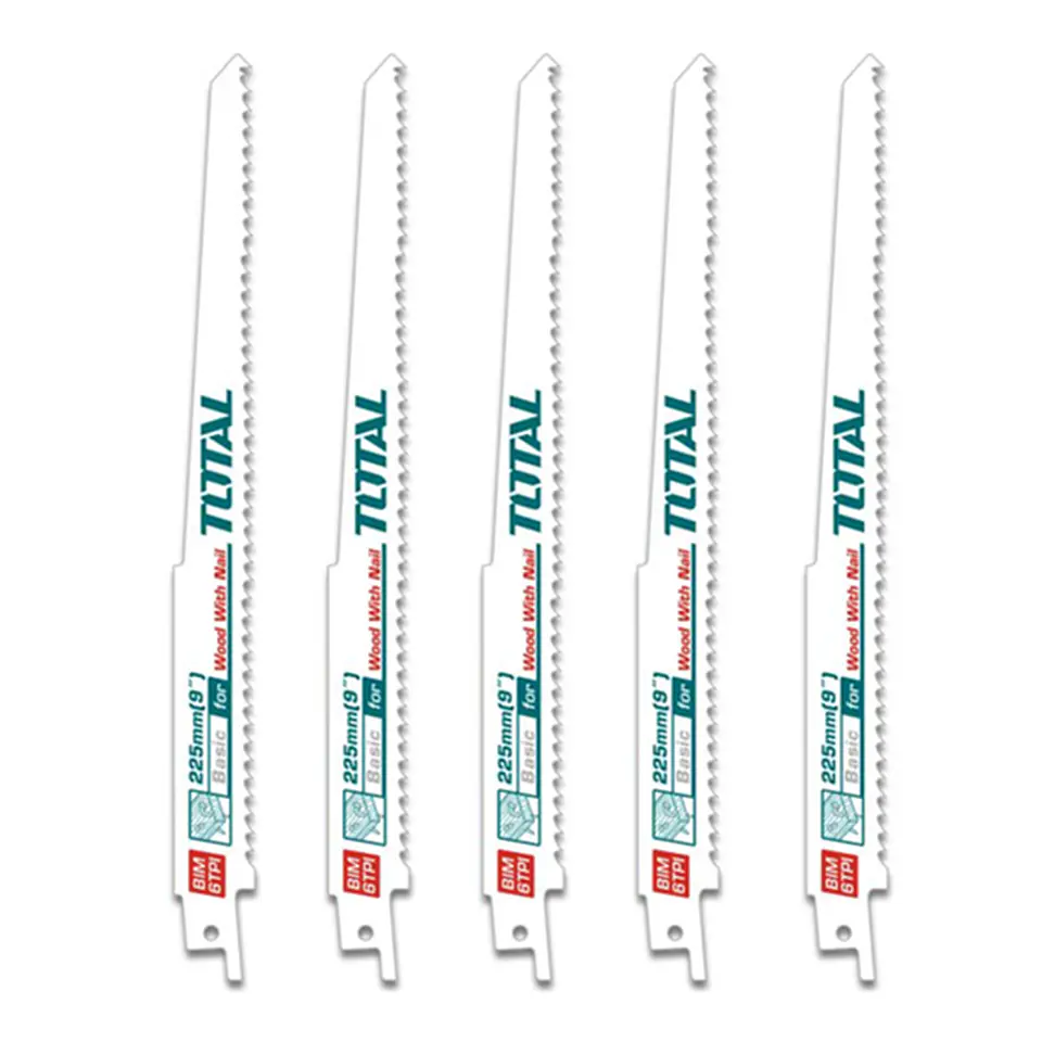 Set Repuesto Hoja P/ Sierra Sable Madera 225mm 5pcs Total 1